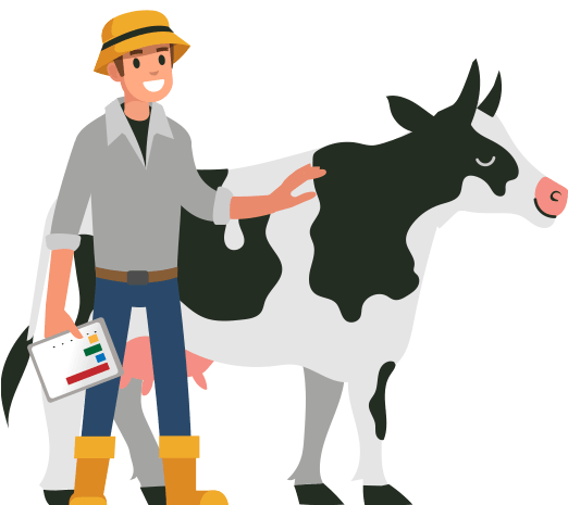 Farmer and Cow